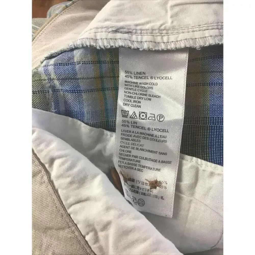 Tommy Bahama Shorts Mens 38 Plaid Golf Preppy Linen Blend Plaid